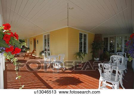 Stock Image - View of Au Jaune Soleil Bed & Breakfast, Gaspesie, Quebec. Fotosearch