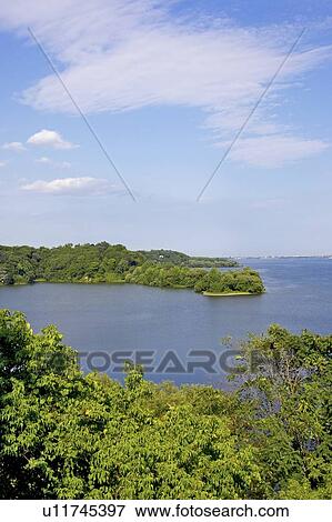 Stock Photo - View of Burlington Bay, Canada, Ontario, Hamilton. Fotosearch