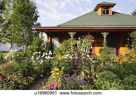 View of house and garden, Bas-Saint-Laurent region, Quebec, Canada View Large Photo Image Stock Image - View of house and garden, Bas-Saint-Laurent region, Quebec, Canada. Fotosearch