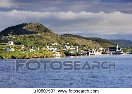 View of village at sunrise, Trinity, Newfoundland, Canada View Large Photo Image Stock Photo - View of village at sunrise, Trinity, Newfoundland, Canada. Fotosearch