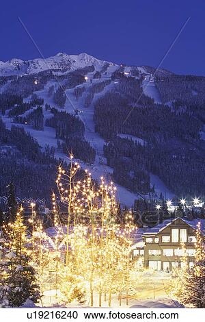 Whistler Ski Resort At Night, Whistler, BC, Canada View Large Photo Image Stock Image - Whistler Ski Resort At Night, Whistler, BC, Canada. Fotosearch