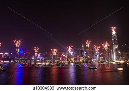 2007 New Years Eve Fireworks Celebration, Hong Kong, Hong Kong Island skyline at night View Large Photo Image Stock Image - 2007 New Years Eve Fireworks Celebration, Hong Kong, Hong Kong Island skyline at night. Fotosearch
