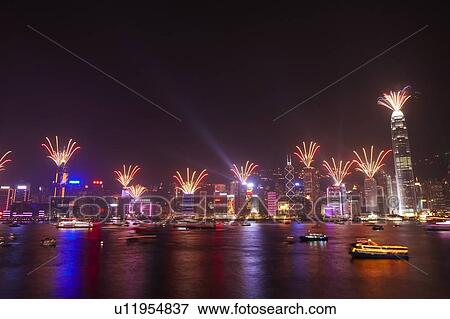 2007 New Years Eve Fireworks Celebration, Hong Kong, Hong Kong Island skyline at night View Large Photo Image Stock Photo - 2007 New Years Eve Fireworks Celebration, Hong Kong, Hong Kong Island skyline at night. Fotosearch