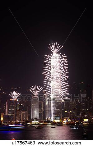 2007 New Years Eve Fireworks Celebration, Hong Kong, Hong Kong Island skyline at night View Large Photo Image Stock Photo - 2007 New Years Eve Fireworks Celebration, Hong Kong, Hong Kong Island skyline at night. Fotosearch