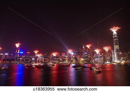 2007 New Years Eve Fireworks Celebration, Hong Kong, Hong Kong Island skyline at night View Large Photo Image Stock Photography - 2007 New Years Eve Fireworks Celebration, Hong Kong, Hong Kong Island skyline at night. Fotosearch