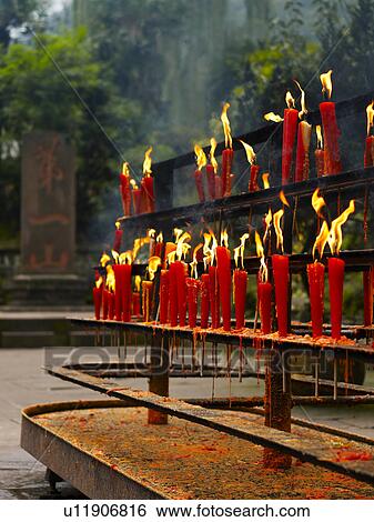 Devotional Candles, Sichuan Province, China View Large Photo Image Stock Photograph - Devotional Candles, Sichuan Province, China. Fotosearch