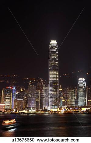 Stock Image - Hong Kong Victoria Harbour and city skyline. Fotosearch