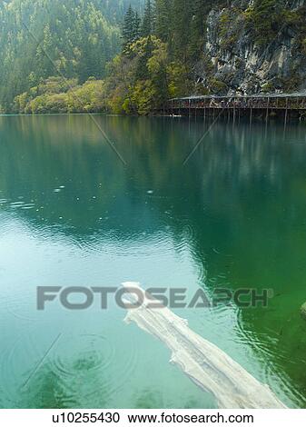 Stock Image - The Panda Lake, Jiuzhaigou, Sichuan Province, Peoples Republic of China. Fotosearch