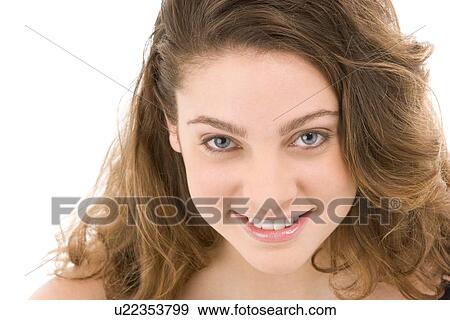 Stock Photo - Portrait Of Woman Smiling . Fotosearch