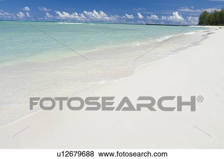 Stock Photo - Beach in summer, copy space, Saipan, USA . Fotosearch