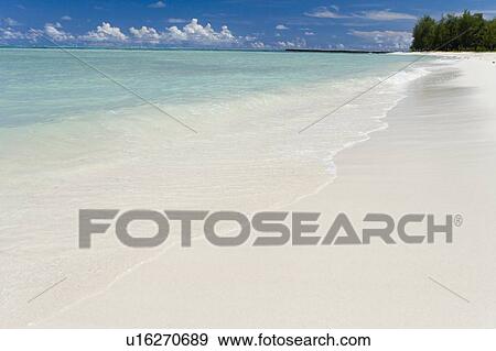 Stock Photo - Beach in summer, copy space, Saipan, USA . Fotosearch