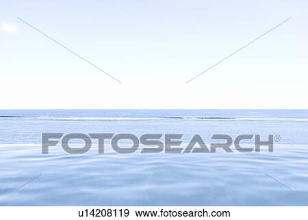 Stock Photo - Ocean from the swimming pool, Saipan. Fotosearch