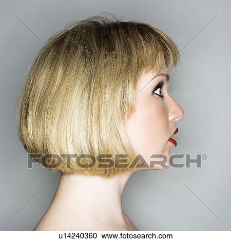 Profile portrait of young blonde caucasian woman who looks surprised. View Large Photo Image Stock Image - Profile portrait of young blonde caucasian woman who looks surprised.. Fotosearch
