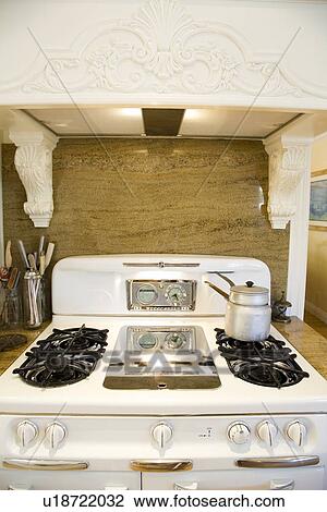 Antique stove with double boiler View Large Photo Image Stock Image - Antique stove with double boiler. Fotosearch