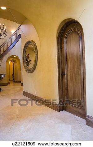 Arched Door with Foyer in Background View Large Photo Image Stock Photo - Arched Door with Foyer in Background. Fotosearch