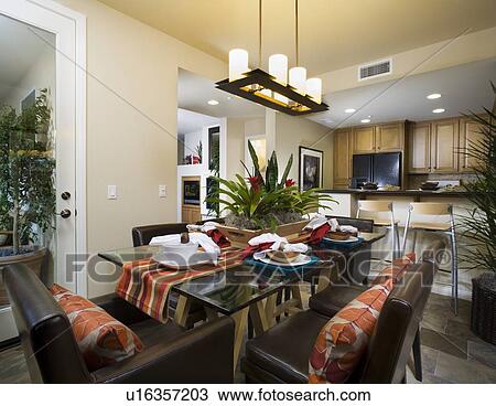 Brightly Colored Dining Room View Large Photo Image Stock Image - Brightly Colored Dining Room. Fotosearch