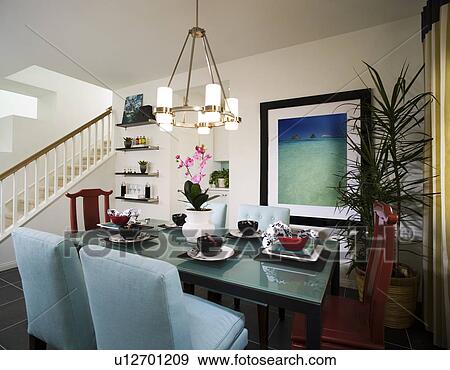 Brightly Colored Eclectic Dining Room View Large Photo Image Stock Photo - Brightly Colored Eclectic Dining Room. Fotosearch