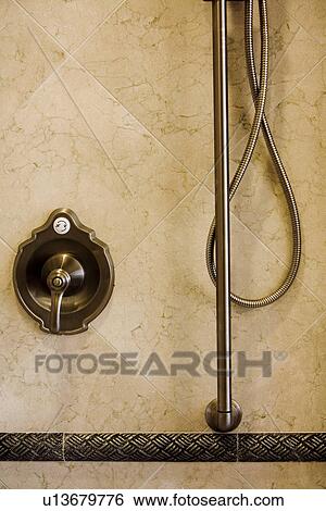 Brushed aluminum shower faucet and detachable showerhead View Large Photo Image Stock Photograph - Brushed aluminum shower faucet and detachable showerhead. Fotosearch