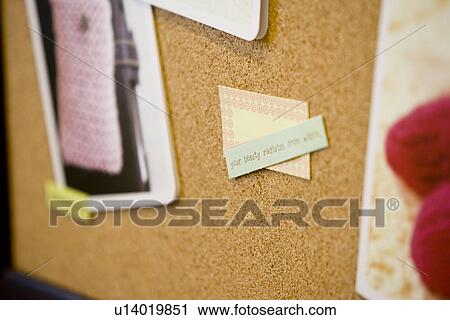 Stock Image - bulletin board with inspirational message. Fotosearch