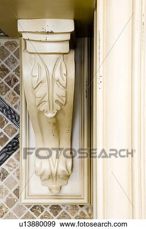 Carved bracket to support mantel View Large Photo Image Stock Photo - Carved bracket to support mantel. Fotosearch