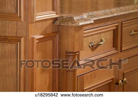 Close up detail wooden kitchen cabinets and drawers View Large Photo Image Stock Image - Close up detail wooden kitchen cabinets and drawers. Fotosearch