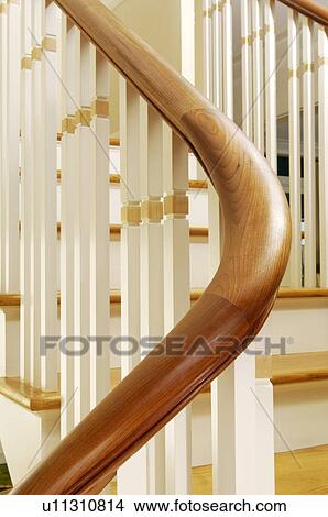 Close up wooden banister View Large Photo Image Picture - Close up wooden banister. Fotosearch