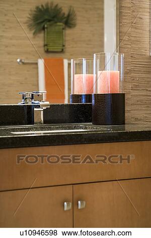 Contemporary bathroom sink and faucet View Large Photo Image Stock Photo - Contemporary bathroom sink and faucet. Fotosearch