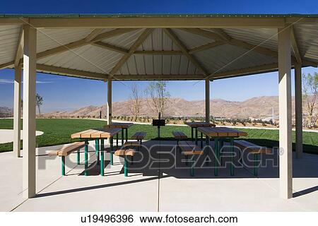 Contemporary picnic pavilion at park View Large Photo Image Stock Photograph - Contemporary picnic pavilion at park. Fotosearch