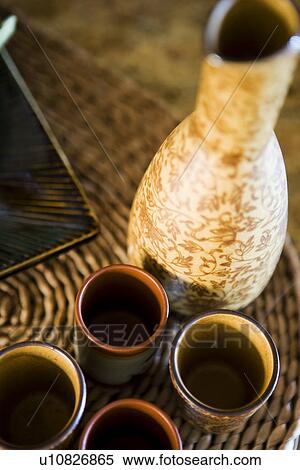Stock Photography - Contemporary saki set. Fotosearch