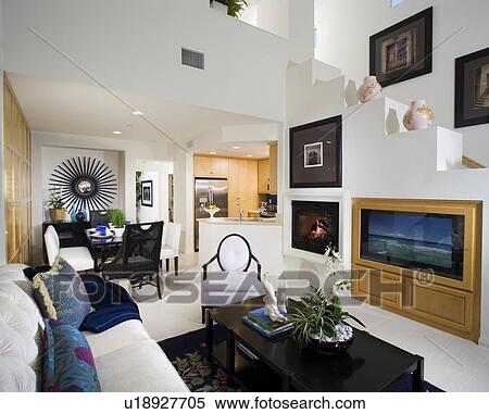 Cozy Eclectic Living Room with Fireplace View Large Photo Image Stock Photography - Cozy Eclectic Living Room with Fireplace. Fotosearch