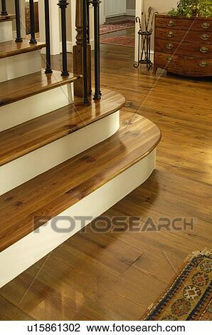 Detail bottom wooden staircase View Large Photo Image Stock Image - Detail bottom wooden staircase. Fotosearch