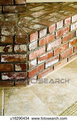 Detail brick fireplace View Large Photo Image Picture - Detail brick fireplace. Fotosearch