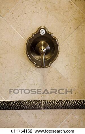 Detail brushed nickel shower faucet View Large Photo Image Stock Image - Detail brushed nickel shower faucet. Fotosearch