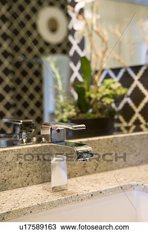 Detail contemporary bathroom faucet View Large Photo Image Stock Image - Detail contemporary bathroom faucet. Fotosearch