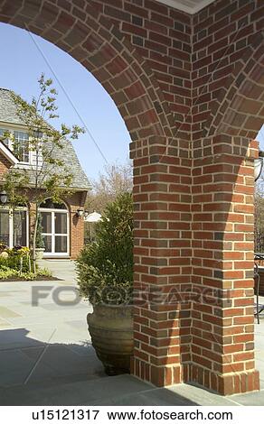 Stock Photo - Detail corner of brick arches. Fotosearch