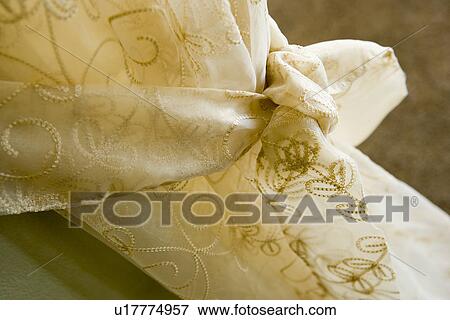 Stock Photo - Detail embroidered sheer curtains. Fotosearch