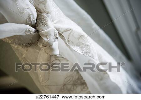 Stock Photo - Detail embroidered sheer curtains. Fotosearch