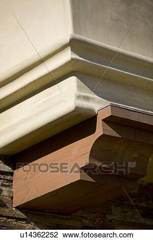 Detail exterior wall of home with wooden beam for support View Large Photo Image Stock Image - Detail exterior wall of home with wooden beam for support. Fotosearch