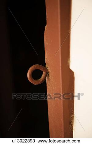 Detail eye bolt on red and white wall View Large Photo Image Stock Image - Detail eye bolt on red and white wall. Fotosearch