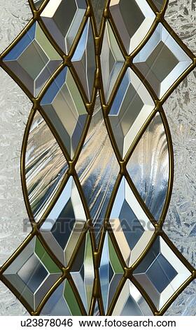 Detail frosted and bevel glass in door View Large Photo Image Stock Photograph - Detail frosted and bevel glass in door. Fotosearch