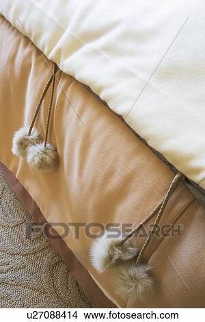 Detail furry accents on comforter View Large Photo Image Picture - Detail furry accents on comforter. Fotosearch