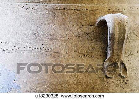 Detail handle of terra cotta pot View Large Photo Image Stock Photo - Detail handle of terra cotta pot. Fotosearch