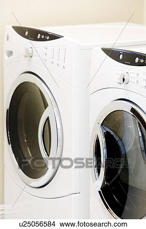Picture - Detail modern washer and dryer. Fotosearch