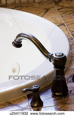 Detail Of Bronze Faucet For Jacuzzi Tub Stock Image U25411932