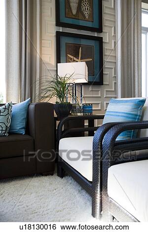 Stock Photograph - Detail of contemporary living room. Fotosearch