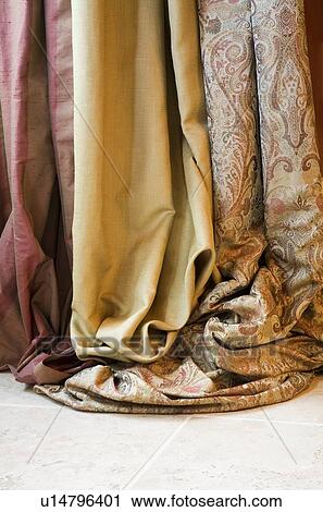 Stock Image - Detail of elegant drapes. Fotosearch