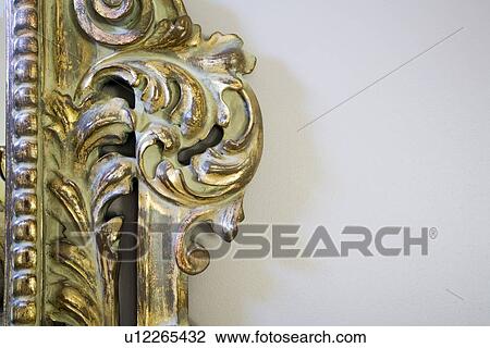 Detail of ornate gold frame View Large Photo Image Stock Image - Detail of ornate gold frame. Fotosearch