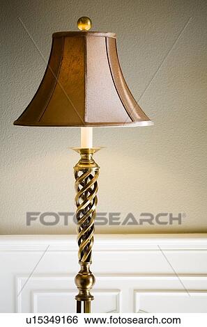 Detail top of ornate floor lamp with shade View Large Photo Image Stock Photograph - Detail top of ornate floor lamp with shade. Fotosearch