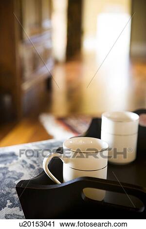 Detail two coffee mugs on tray View Large Photo Image Stock Image - Detail two coffee mugs on tray. Fotosearch