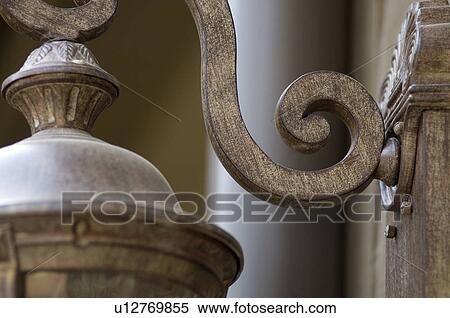Detail wrought iron exterior lamp View Large Photo Image Stock Photography - Detail wrought iron exterior lamp. Fotosearch